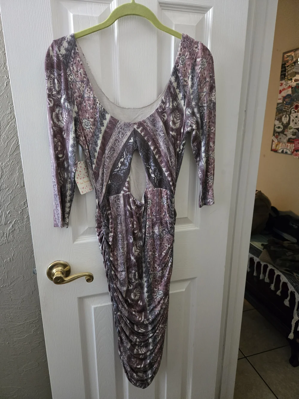Free People Jasmine Boho Ruched Bodycon Dress